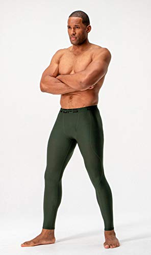 Devops 2 Pack Men's Compression Pants Athletic Leggings (X-Large, Black/Olive) #TOP1