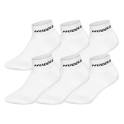 Chaussettes trois-quarts de sport HUDDLE avec logo - Lot de 6 paires basiques et unies