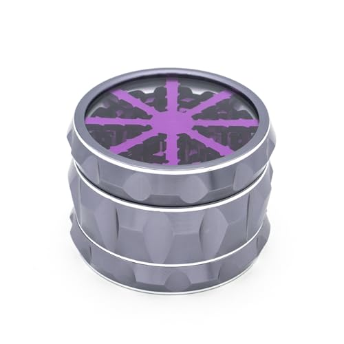 Aluminium Alloy Grinder 2.5” with Clear Lid (Gray)