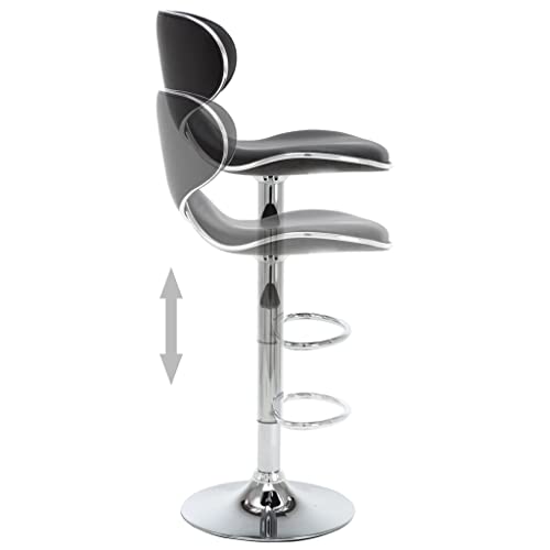 Tabouret de bar noir réglable par vérin à gaz pour îlot central - 7