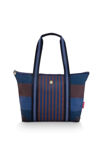 Sac cabas Tilda Tote Bag M Stripe Blue grand volume avec fermeture éclair