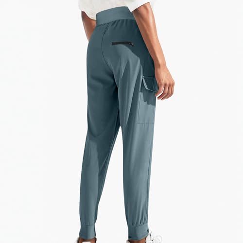 Calça feminina cargo treino atlético caminhada para mulheres franzido perna reta perna longa outono