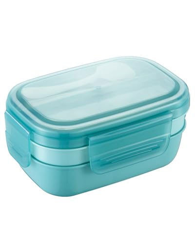 Hemompito Bento Box, 3-Layer, 8-Compartment Lunch Containers with Utensils, 64 oz, Food-Grade PP5, Leakproof Silicone Seal, Microwave & Dishwasher Safe, Lunch Box for Office, Picnics & More - image 1