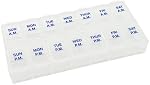 Ezy Dose Weekly (7-Day) AM/PM Pill Organizer, Medium Medicine Case, Natural | Daily Vitamin Box & Supplement Planner, Pop-Up Lids, 2 Times a Day Compact Pill Holder, Portable & Travel-Friendly, BPA-Free