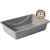 Petmate Basic Open Cat Litter Pan, Multidirectional Easy to Clean Plastic Litter Box, Gray, Made in USA, 14.5 x 10.5 x 3.5, Small Recommended for Kittens and Small Cats