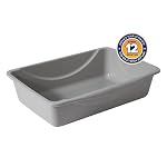 Petmate Basic Open Cat Litter Pan, Multidirectional Easy to Clean Plastic Litter Box, Gray, Made in USA, 14" x 10.5" x 3.5", Small Recommended for Kittens and Small Cats - Image 5
