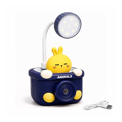 Image of WISHKEY 3 in 1 Night Lamp USB Chargeable Light for Bedroom, Night Lamp for Kids with Pencil Sharpener & Pen Holder Stand Girls & Boys, Plastic Design for Child's Room Blue