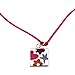 Agatha Ruiz de la Prada Sterling Silver square enamel 16 inches fuchsia cord necklace