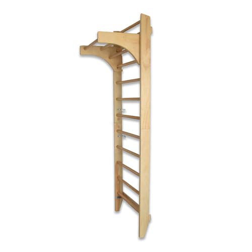 BITUXX Sprossenwand Kletterwand Turnwand Klettergerüst Turngerät mit Variabler Klimmzugstange 10 Sprossen bis 120Kg