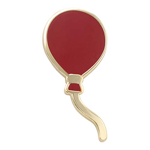 REAL SIC Balloon Pin - Celebration, Bridal & Baby Shower, Enamel Pin/Party Favor in Variety of Colors - Lapel/Brooch Jewlery Balloon Pin with Real Gold Plating (Red)