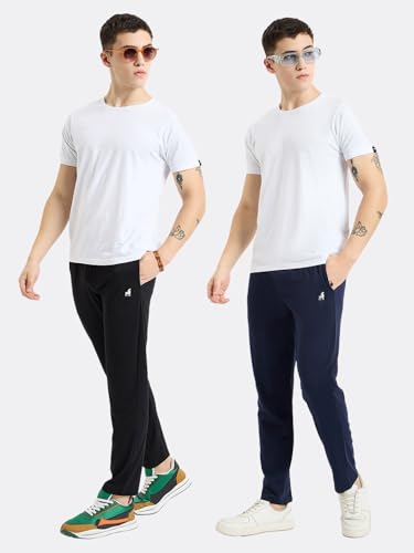 Image of Modeve Men Solid Cotton Blend Track Pant for Summer Pack of 2