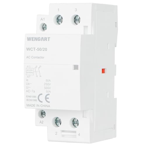 Wengart Contactor de corriente alterna para el hogar WCT-50, 2NO AC24V 50A, control de potencia impecable y funciones de seguridad excepcionales, funcionamiento sin esfuerzo