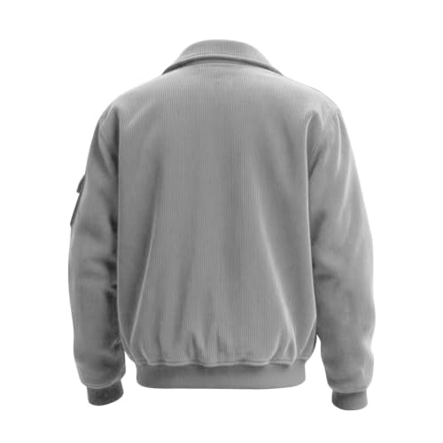 Corduroy Shirt Men Vintage Long Sleeve Button Down Jackets with Pockets - image 4
