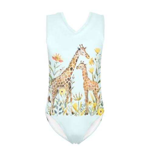 Image of Girls Cartoon Pattern One-Piece Swimsuits Sport Racer Swimwear Beach Bathing Suit, Size 5-14