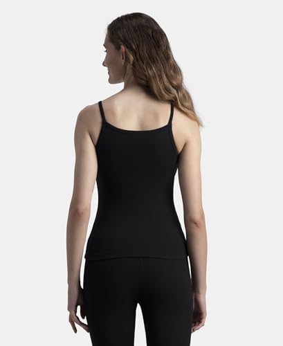 Image of Jockey 2548 Women's Super Combed Cotton Rich Brushed Thermal Camisole with StayWarm Technology Black L
