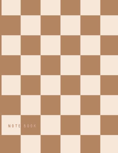 Checkered Notebook: Aesthetic Notebook Checkerboard, Blank Lined Paperback Notebook Journal, Brown Checkered Pattern Retro image 2