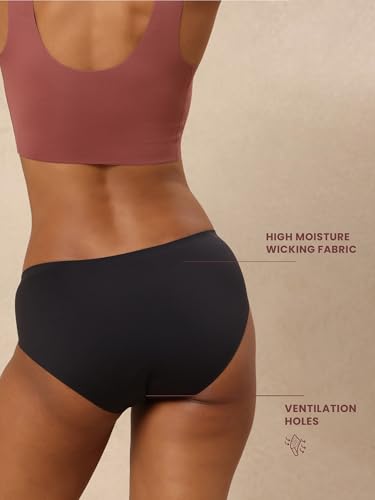 Image of Krvvy Breeze Hipster Underwear for Women | Seamless Mid Waist Panties with Super Stretchable Fabric | Odourless Ventilation | InvisiSoft Edges