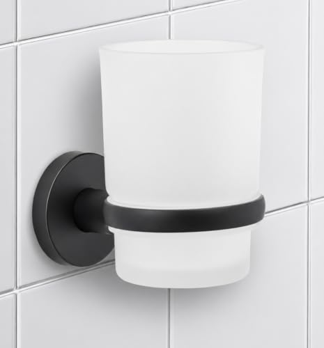 IPEA Porte Brosse à Dents Mural Auto-Adhésif Mural avec Gobelet – Pas Besoin de Perçage –...