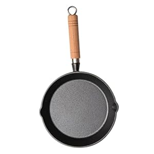 Abaodam Gusseisen Bratpfanne mit Holzgriff