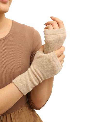 prettystern kashmir pulsvärmare fingerlösa handskar kraghandskar mjuka varma