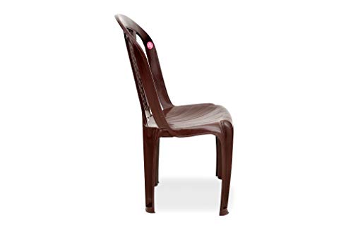 Image of AVRO FURNITURE|1101 Plastic Chair|Set of 4|Matt and Gloss Pattern |Plastic Chairs for Home, Living Room|Bearing Capacity up to 200Kg | Strong and Sturdy Structure |1 Year Guarantee, Brown