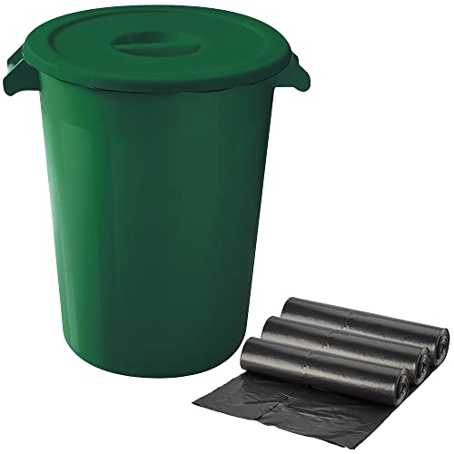 Cube industriel 100 litres durable avec assortiment de sacs à ordures