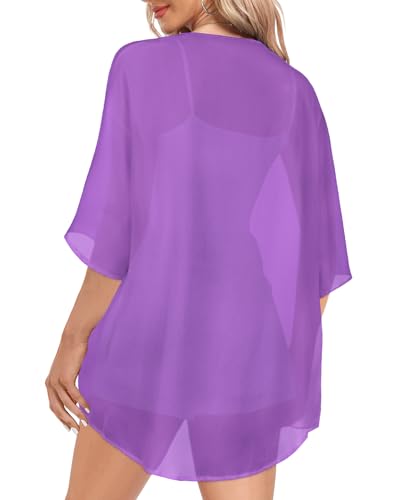 Image of Women Kimono Cardigans Casual Summer Tops Cover up Open Front Floral Print Resort Wear 2026
