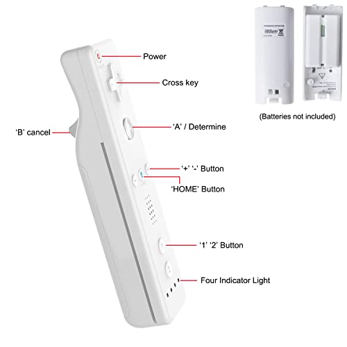 2 Pack Remote Controller Gesture Controller And Nunchuck Joystick Compatible For Wii/Wii U, Controller With Silicone Case And Wrist Strap - White #TOP2