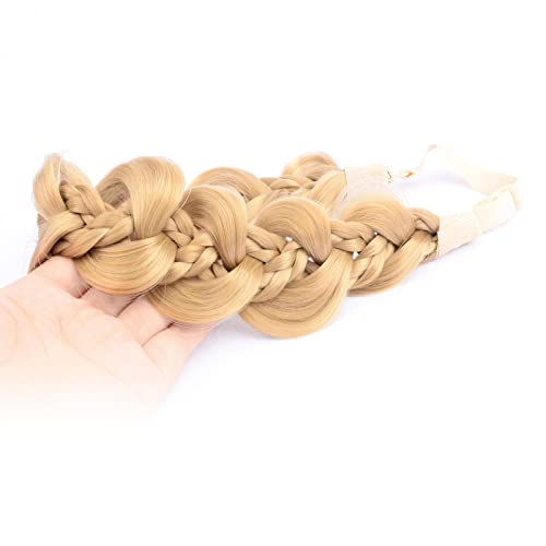 BOBIYA Kinky Gourd Synthetic Hair Braided Headband Wide Plaited Headband Elastic Stretch Plait Hairband for Women Girl (Honey Blonde) - Image 3