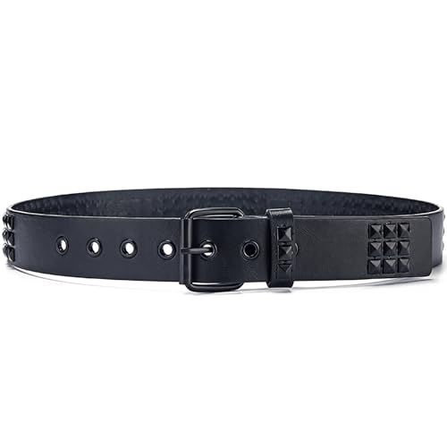 Black Studded Belt Goth Belts Metal Punk Belt Rock Belts Rivet Belt Pyramid Stud Belt Cool Belts PU Leather Waist Belt4