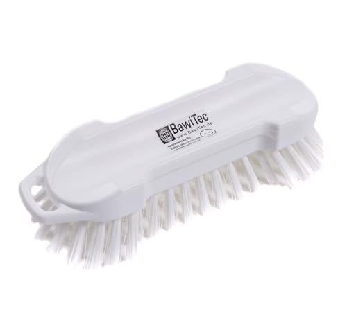 BawiTec Profi Hygiene Reinigungsbürste Handbürste weiß oder blau 210mm Waschbürste Hygienebürste Lebensmittelbereich HACCP Gastronomie Profibürste Kunststoffbürste (weiß)