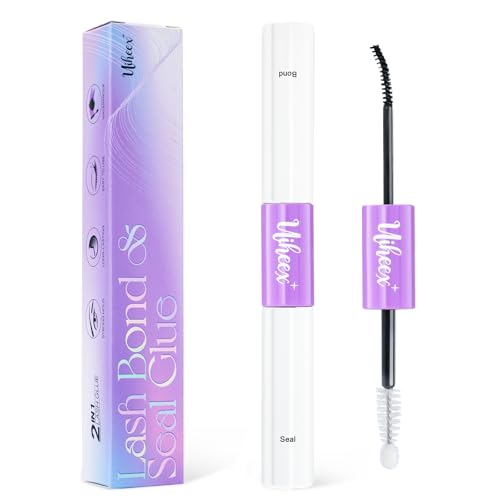Uiheex Lash Cluster Glue, Bond and Seal Lash Glue for Eyelash Clusters, Lash Bond and Seal Waterproof with Long-Lasting & Strong Hold for DIY, Easy to Apply & Remove, 9.90ml