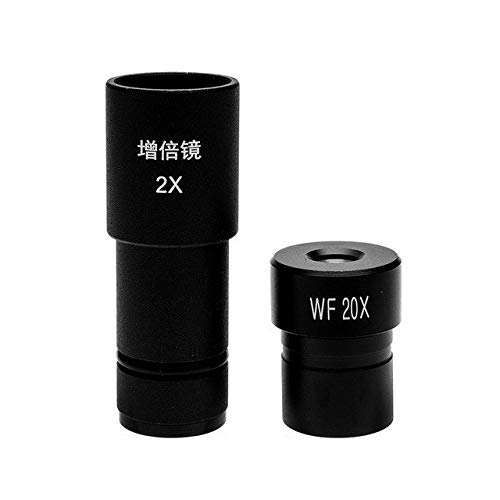 2X Barlow Biomicroscope Eyepiece Adapter Lens WF20X 10mm Wide Angle Optical Eyepiece Lens for