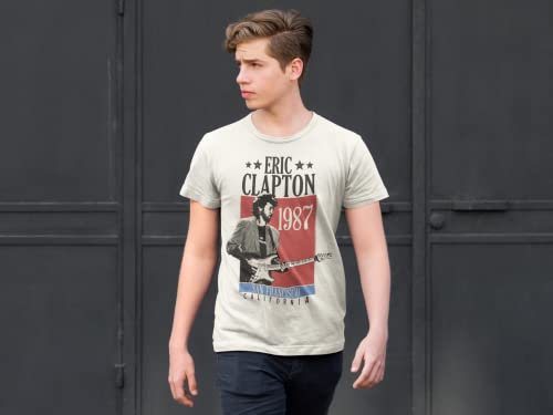 Eric Clapton Musician 1987 San Francisco Concert Adult Short Sleeve T Shirts Graphic Tees