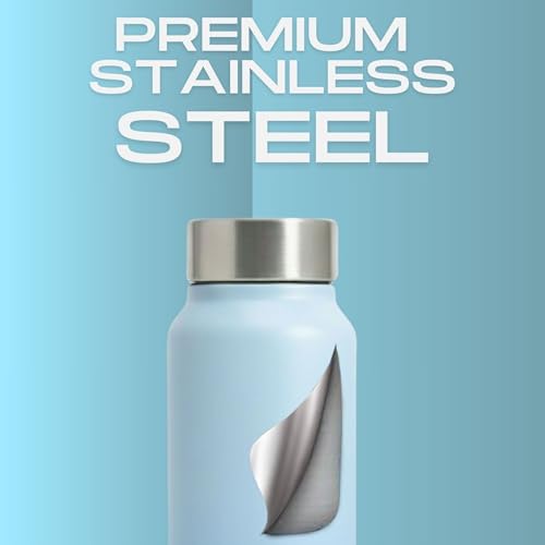 Image of Speedex Stainless Steel Water Bottle 1 Ltr, Leak Proof Screw Cap, BIS Approved 1000 ml Metal Bottle For Daily, Office, School, Gym, Travel Use for Men, Women, Kids, Adults, Dual Blue, Set of 4