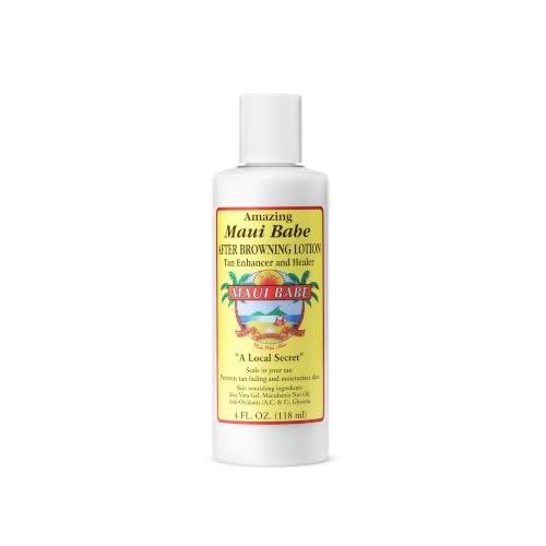 Maui Babe After Browning Lotion - Daily Skin Moisturizer and Tan Enhancer with Aloe Vera and Macadamia Nut Oil - 4 Fl Oz