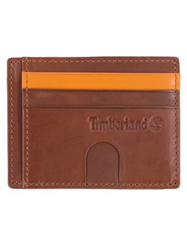 Timberland Men's Slim Leather Front Pocket Credit Holder Wallet, Cognac (Altroz Card Case), One Size