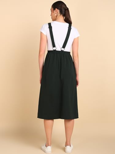 Image of ZELENA Maternity Jersey Skirt for Women with Pockets | 100% Soft Cotton Pregnancy & Postpartum Skirt | Stretchable Maternity Skirt with Detachable Strap for Mothers