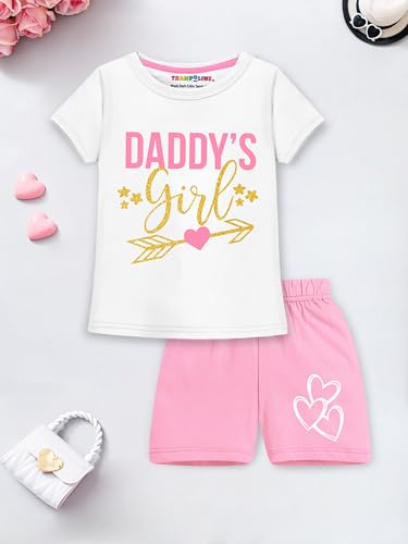 Image of Trampoline Girls Printed T-shirt with Short set Pack of 2
