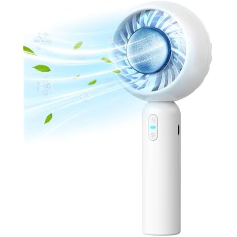 SWEETFULL Portable Handheld Fan Personal Air Conditioner mini Fan Semiconductor Cooling Small Personal Cooler USB Rechargeable hand held Fan Cute Design Fan for women indoor/outdoor, 3 Speeds Cover