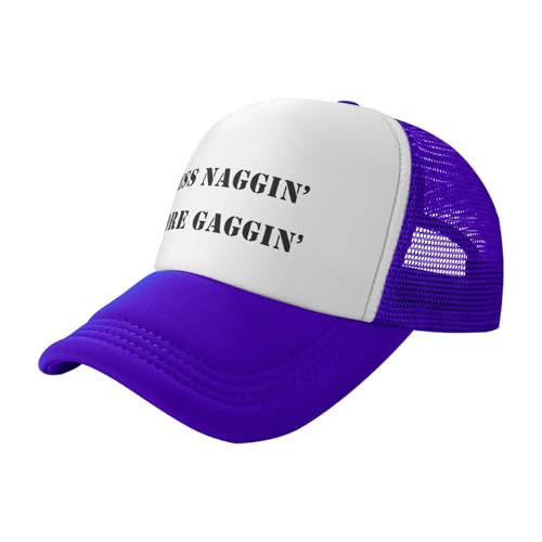 Image of Less Naggin More Gaggin Trucker Hat Funny Baseball Caps Adjustable Fishing Hats for Men Women Black