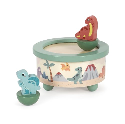 small Foot Spieluhr „Dino“, Klassische Spieldose aus FSC 100%-zertifiziertem Holz, für Kinder ab 3 Jahren, 12628