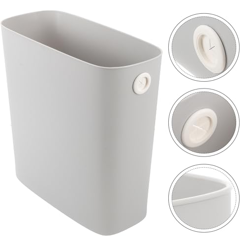 Caneca de basura estrecha plástica gris para espacios pequeños miniatura 7