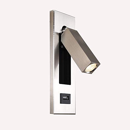 GFHN LED Spot Light Chambre, lampe de lavage mural réglable pour chevet, applique murale hôtel, lampe de lecture murale LED 3W CREE avec interrupteur veilleuse 4000K (A) Cover