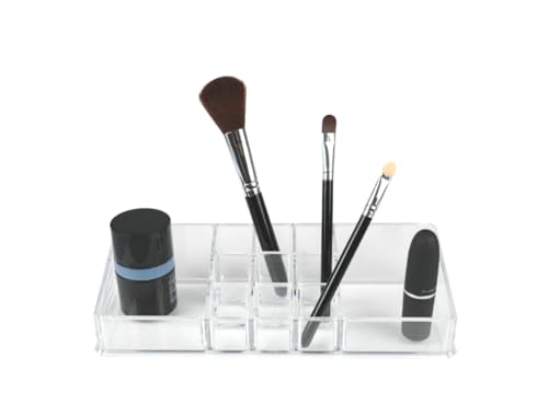 GUTE LINES Organizer per Trucchi, Contenitore Organiser Rossetto, Scatola Trasparente Organizzatore Display Holder Espositore Cosmetici (Trasparente, 11 POSTI)