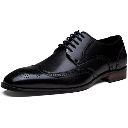 Jousen Men's Dress Shoes Leather Classic Formal Mens Oxfords Retro Derby Oxford