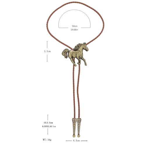 Image of GelConnie Bolo Ties for Men Women Western Cowboy Tie Mens Western Necklace Leather Necktie Gold Bolero Tie Cowboy Necklace