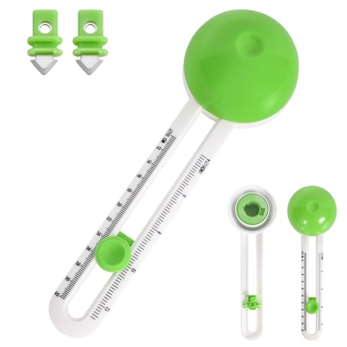 Verstellbarer Circle Paper Trimmer, 4–12 Zoll Kreisförmig Kreisförmiger Papierschneider, Rotary Cutter Craft mit Ersatzklingen, Kreisschneider Papier zum Erstellen von Schneidwerkzeugen(Grün)