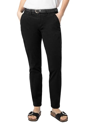 Urban Surface Damen Chino Stoff-Hose mit Flecht-Gürtel black1 M
