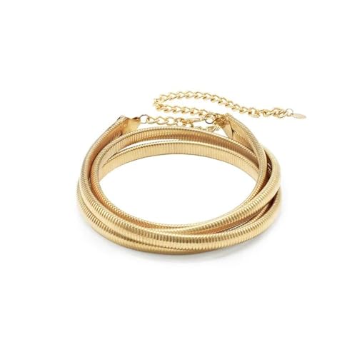 Ettika Wrap Around Flex Snake Chain Belt, Gold3